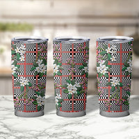 Red Binakol Motifs With Jasminum Sambac Tumbler Cup Mabuhay Philippines Festival