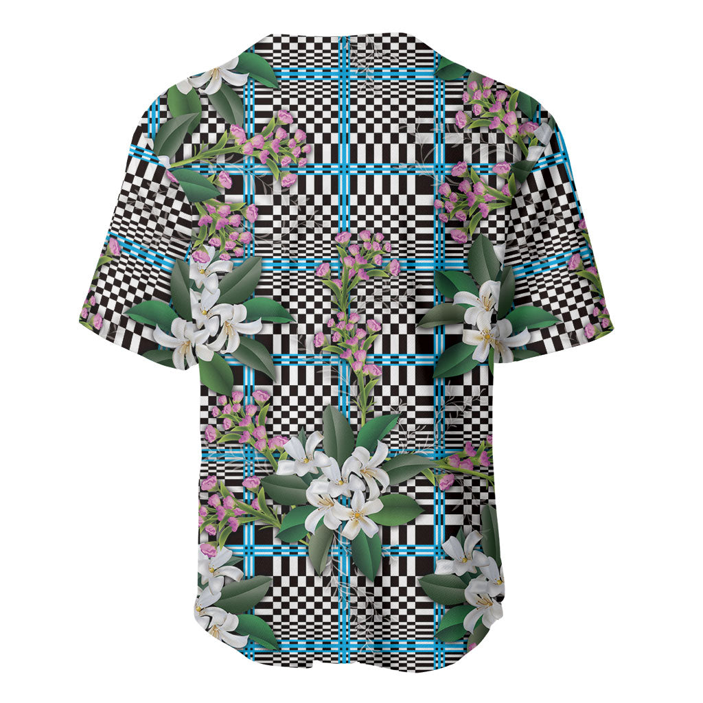 Blue Binakol Motifs With Jasminum Sambac Baseball Jersey Mabuhay Philippines Festival