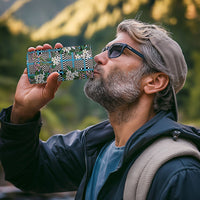 Blue Binakol Motifs With Jasminum Sambac 4 in 1 Can Cooler Tumbler Mabuhay Philippines Festival