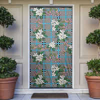 Blue Binakol Motifs With Jasminum Sambac Door Cover Mabuhay Philippines Festival