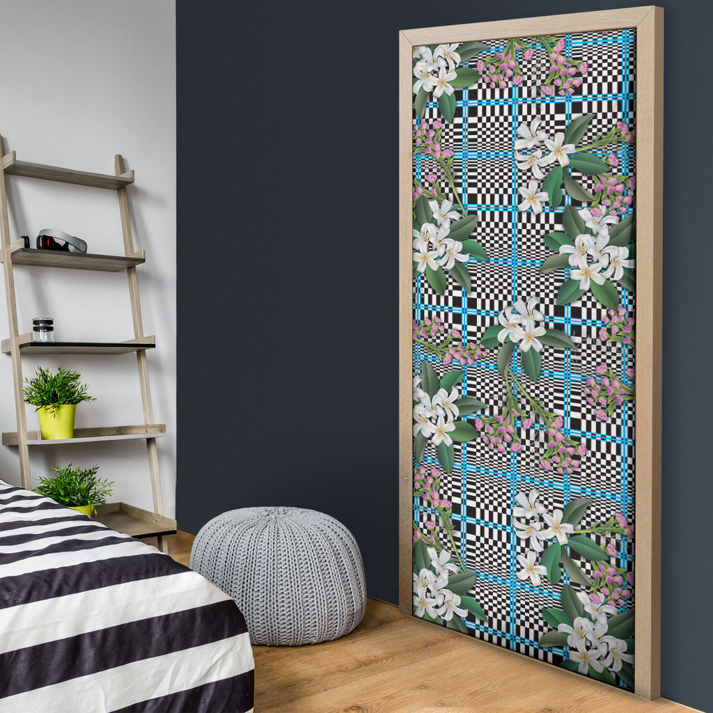 Blue Binakol Motifs With Jasminum Sambac Door Cover Mabuhay Philippines Festival