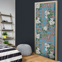 Blue Binakol Motifs With Jasminum Sambac Door Cover Mabuhay Philippines Festival