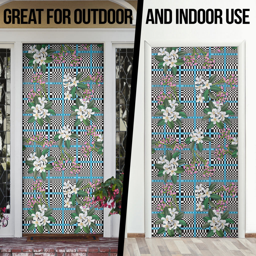 Blue Binakol Motifs With Jasminum Sambac Door Cover Mabuhay Philippines Festival