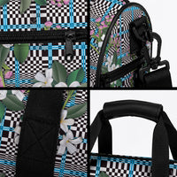 Blue Binakol Motifs With Jasminum Sambac Duffle Bag Mabuhay Philippines Festival