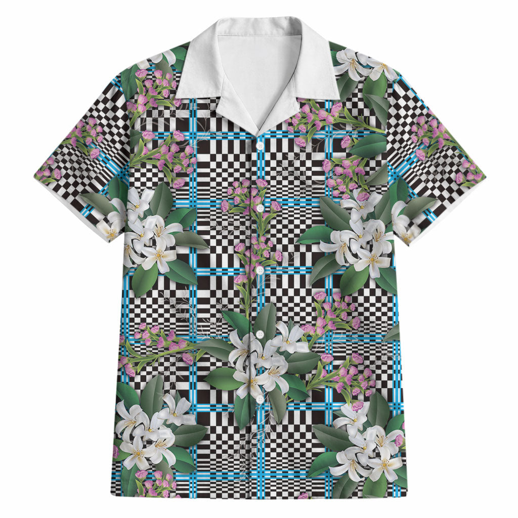 Blue Binakol Motifs With Jasminum Sambac Hawaiian Shirt Mabuhay Philippines Festival