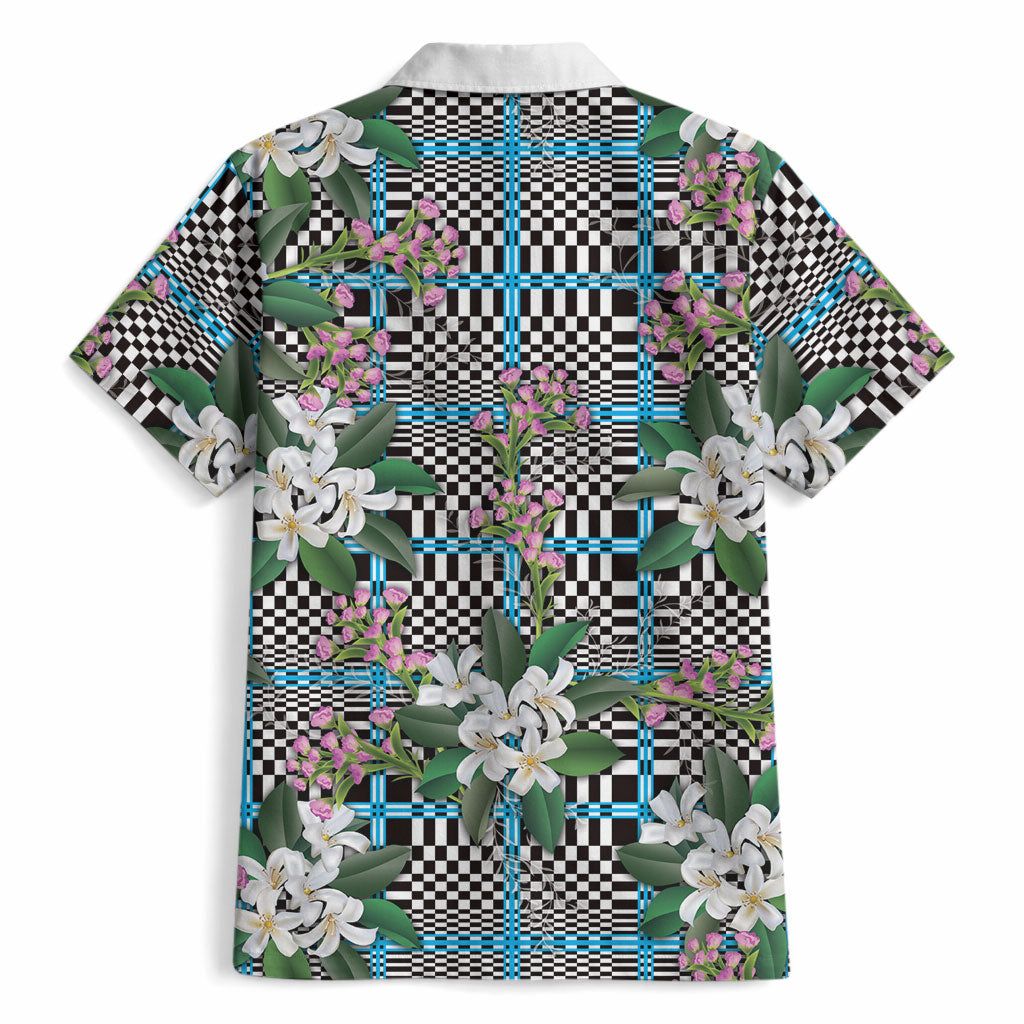 Blue Binakol Motifs With Jasminum Sambac Hawaiian Shirt Mabuhay Philippines Festival