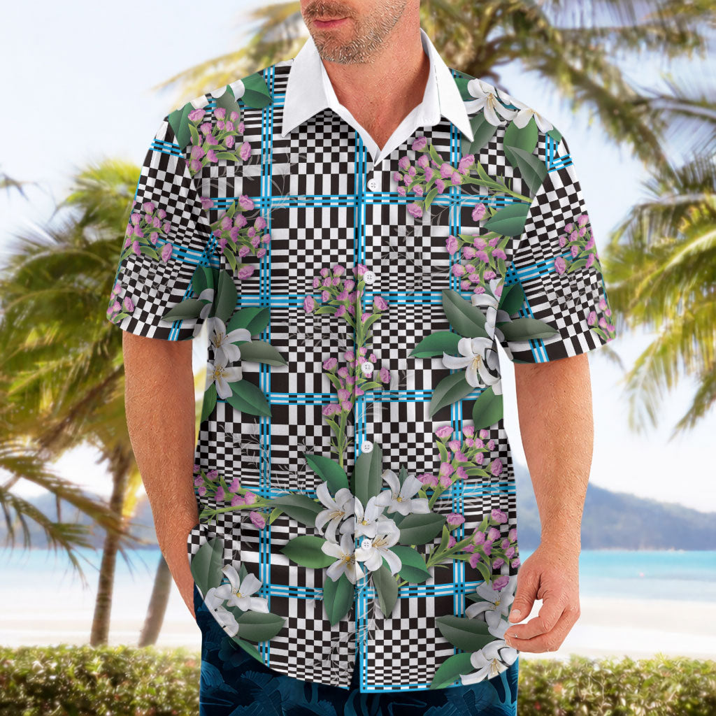 Blue Binakol Motifs With Jasminum Sambac Hawaiian Shirt Mabuhay Philippines Festival
