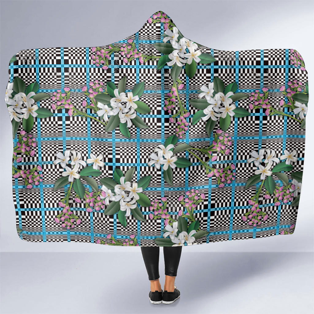 Blue Binakol Motifs With Jasminum Sambac Hooded Blanket Mabuhay Philippines Festival