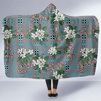 Blue Binakol Motifs With Jasminum Sambac Hooded Blanket Mabuhay Philippines Festival