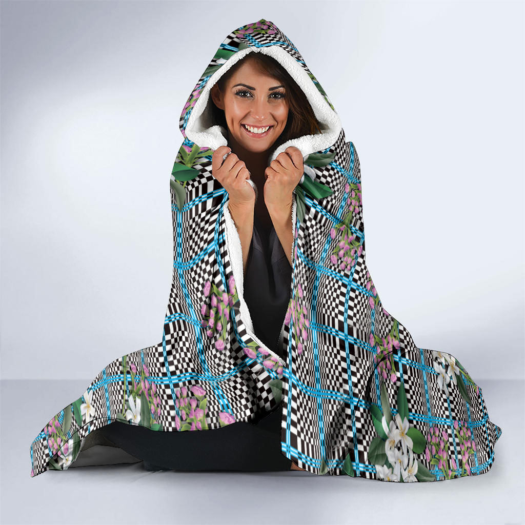 Blue Binakol Motifs With Jasminum Sambac Hooded Blanket Mabuhay Philippines Festival