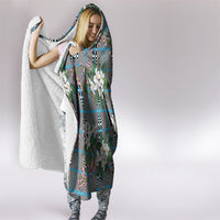 Blue Binakol Motifs With Jasminum Sambac Hooded Blanket Mabuhay Philippines Festival