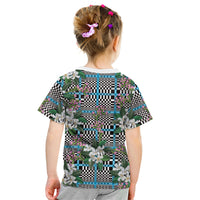 Blue Binakol Motifs With Jasminum Sambac Kid T Shirt Mabuhay Philippines Festival