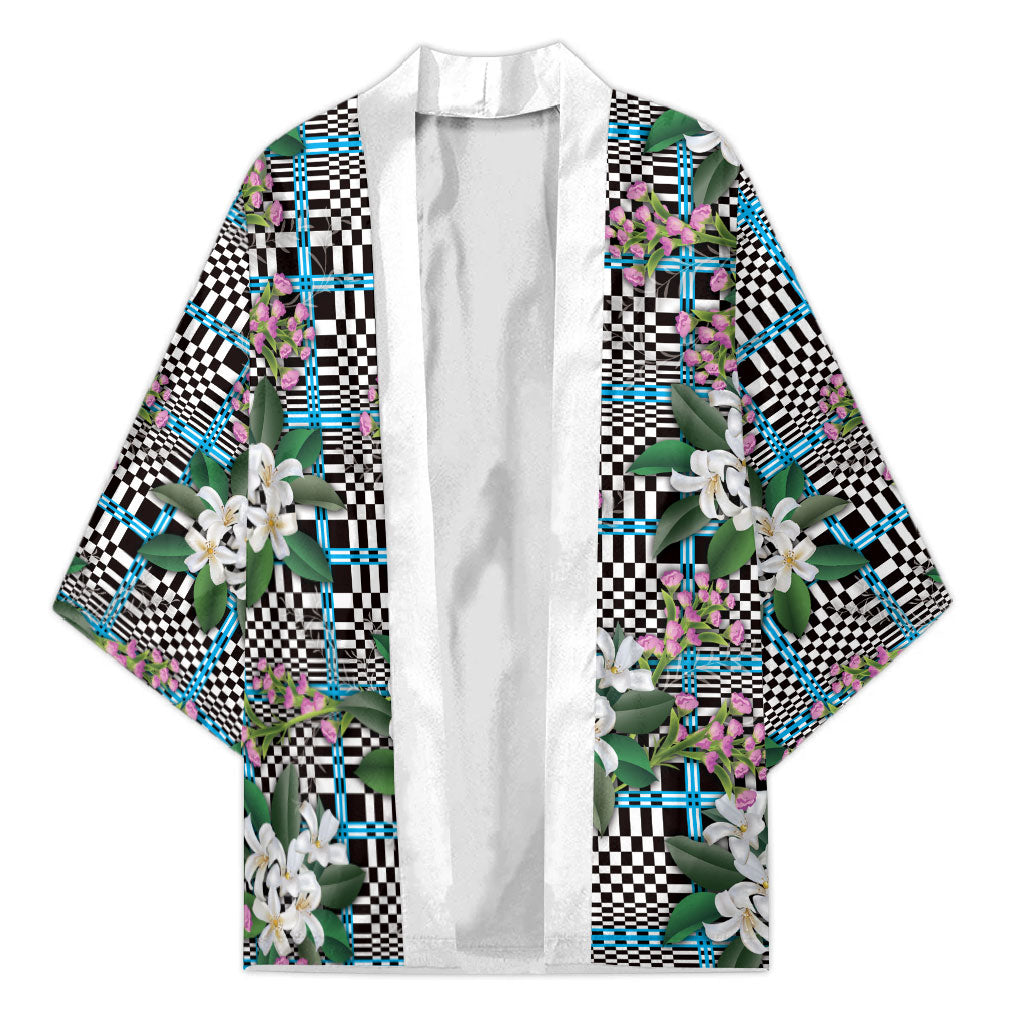 Blue Binakol Motifs With Jasminum Sambac Kimono Mabuhay Philippines Festival