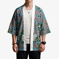 Blue Binakol Motifs With Jasminum Sambac Kimono Mabuhay Philippines Festival