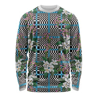 Blue Binakol Motifs With Jasminum Sambac Long Sleeve Shirt Mabuhay Philippines Festival