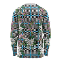 Blue Binakol Motifs With Jasminum Sambac Long Sleeve Shirt Mabuhay Philippines Festival