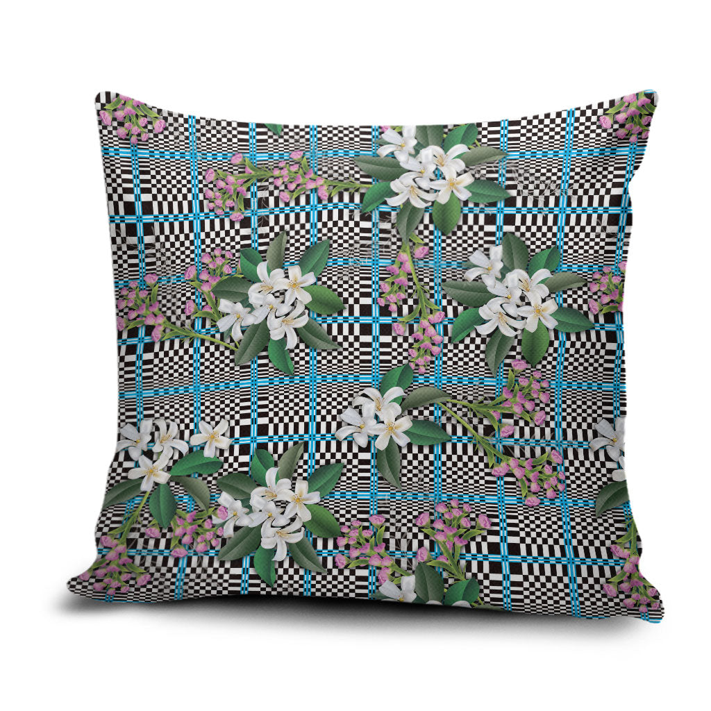 Blue Binakol Motifs With Jasminum Sambac Pillow Cover Mabuhay Philippines Festival