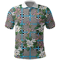 Blue Binakol Motifs With Jasminum Sambac Polo Shirt Mabuhay Philippines Festival
