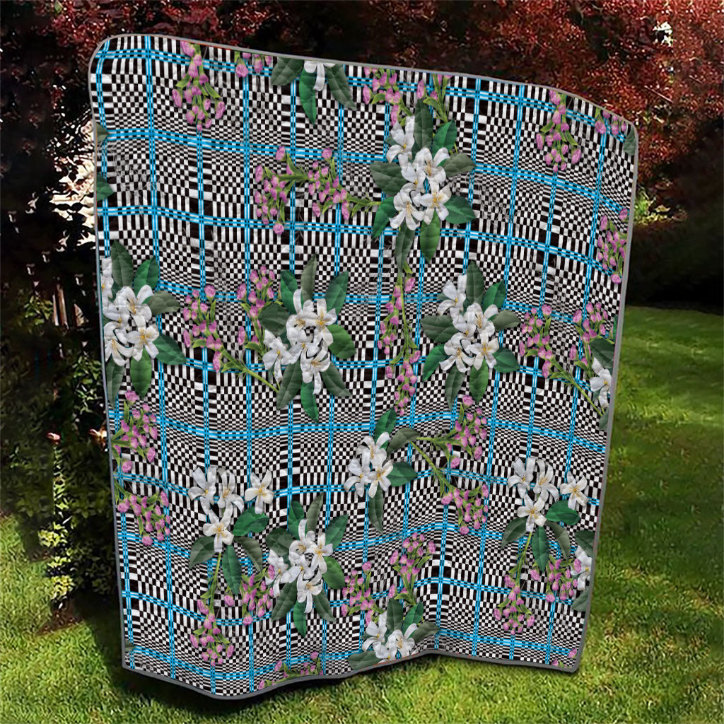 Blue Binakol Motifs With Jasminum Sambac Quilt Mabuhay Philippines Festival
