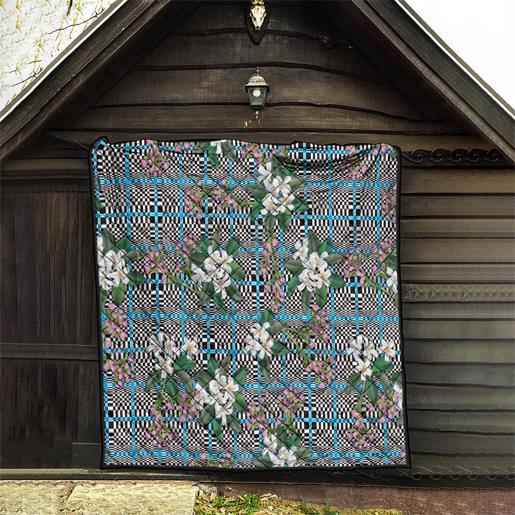 Blue Binakol Motifs With Jasminum Sambac Quilt Mabuhay Philippines Festival