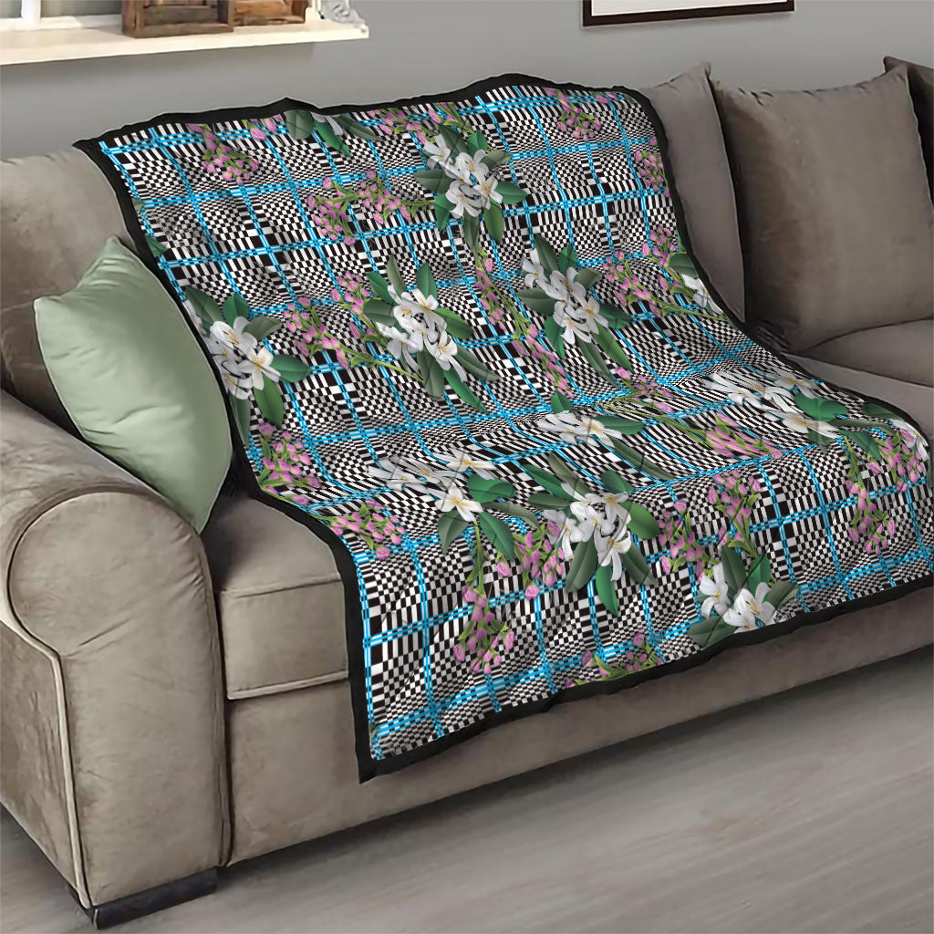 Blue Binakol Motifs With Jasminum Sambac Quilt Mabuhay Philippines Festival