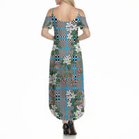 Blue Binakol Motifs With Jasminum Sambac Summer Maxi Dress Mabuhay Philippines Festival
