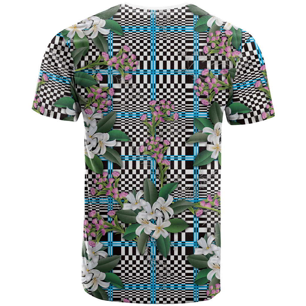 Blue Binakol Motifs With Jasminum Sambac T Shirt Mabuhay Philippines Festival