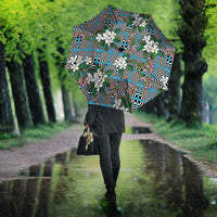 Blue Binakol Motifs With Jasminum Sambac Umbrella Mabuhay Philippines Festival