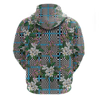 Blue Binakol Motifs With Jasminum Sambac Zip Hoodie Mabuhay Philippines Festival
