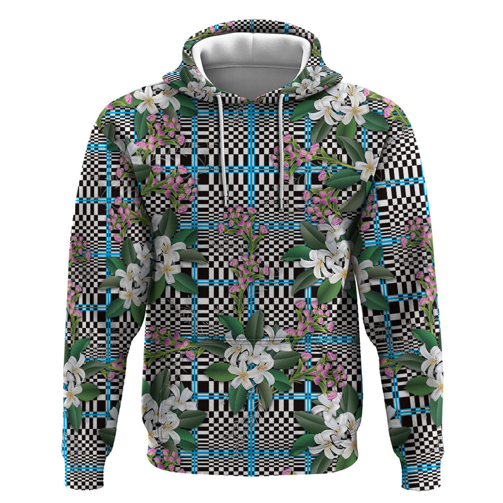 Blue Binakol Motifs With Jasminum Sambac Zip Hoodie Mabuhay Philippines Festival