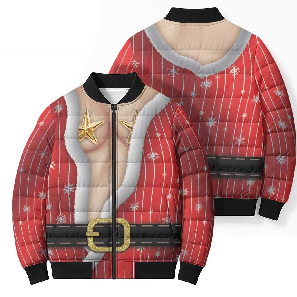 Christmas Costume Bomber Puffer Jacket Sexy Mrs Claus - Wonder Print Shop
