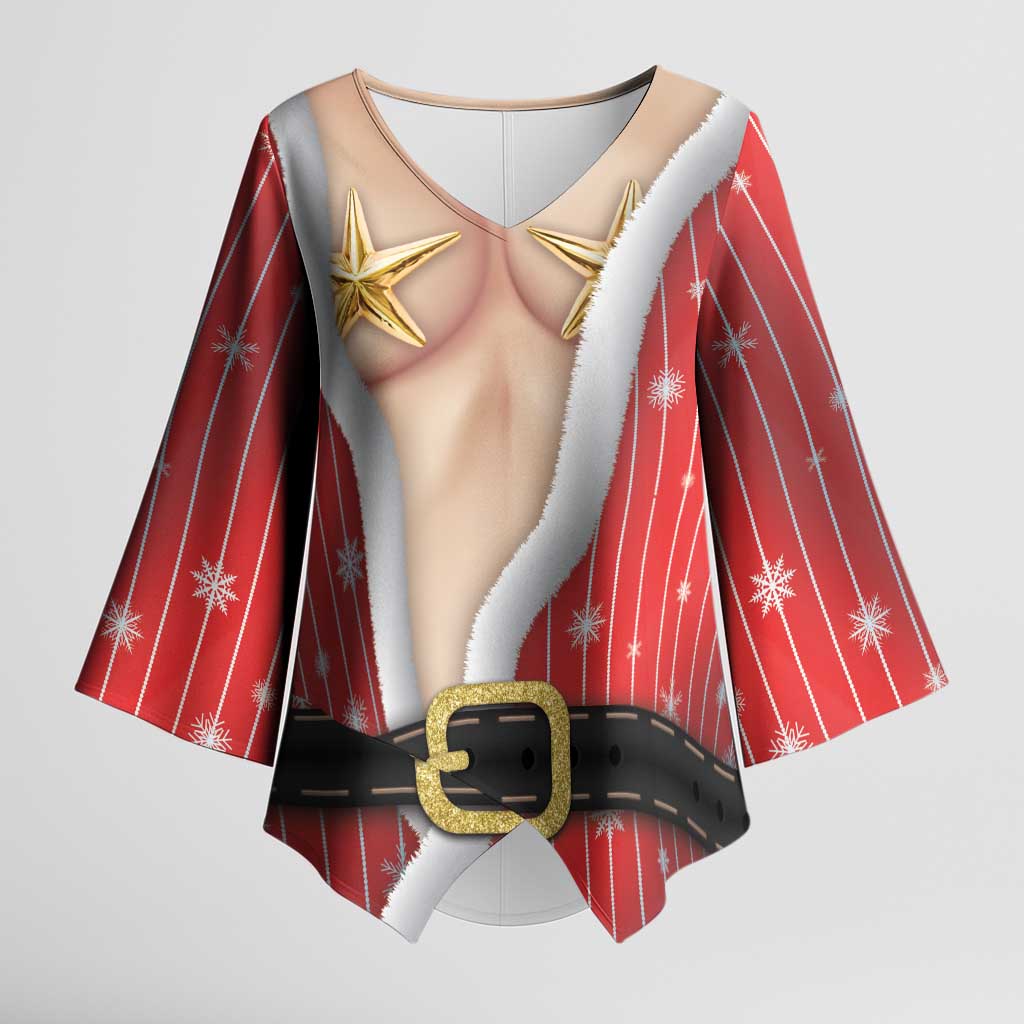 Christmas Costume Kimono Sleeve Blouse Sexy Mrs Claus - Wonder Print Shop