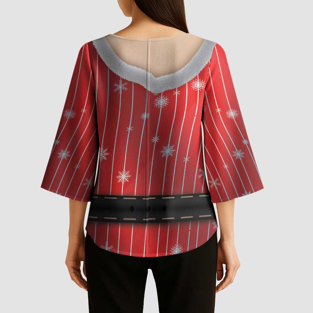 Christmas Costume Kimono Sleeve Blouse Sexy Mrs Claus - Wonder Print Shop