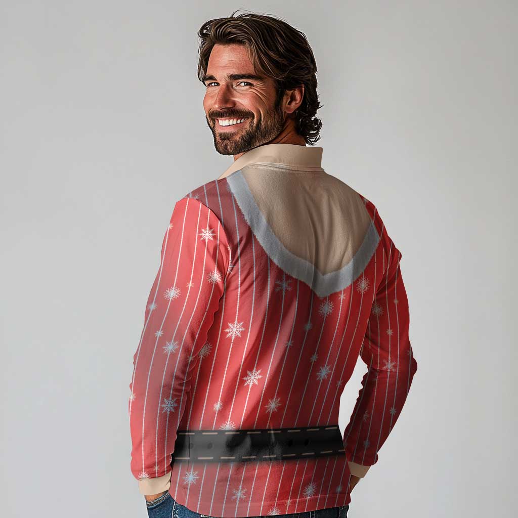 Christmas Costume Long Sleeve Polo Shirt Sexy Mrs Claus - Wonder Print Shop