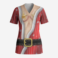 Christmas Costume Scrub Top Sexy Mrs Claus - Wonder Print Shop