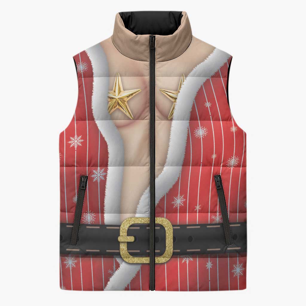Christmas Costume Sleeveless Puffer Jacket Sexy Mrs Claus - Wonder Print Shop