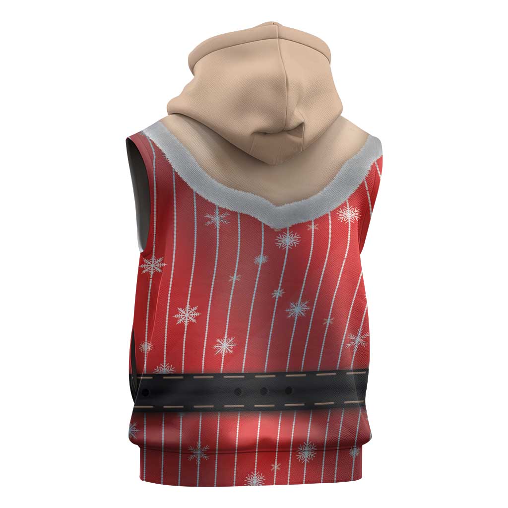Christmas Costume Sleeveless Zip Hoodie Sexy Mrs Claus - Wonder Print Shop