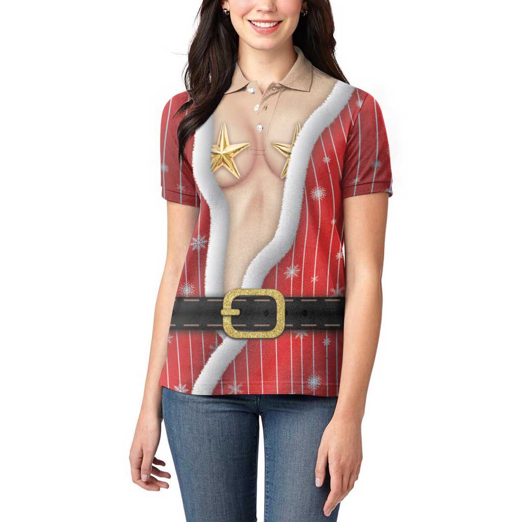 Christmas Costume Women Polo Shirt Sexy Mrs Claus - Wonder Print Shop