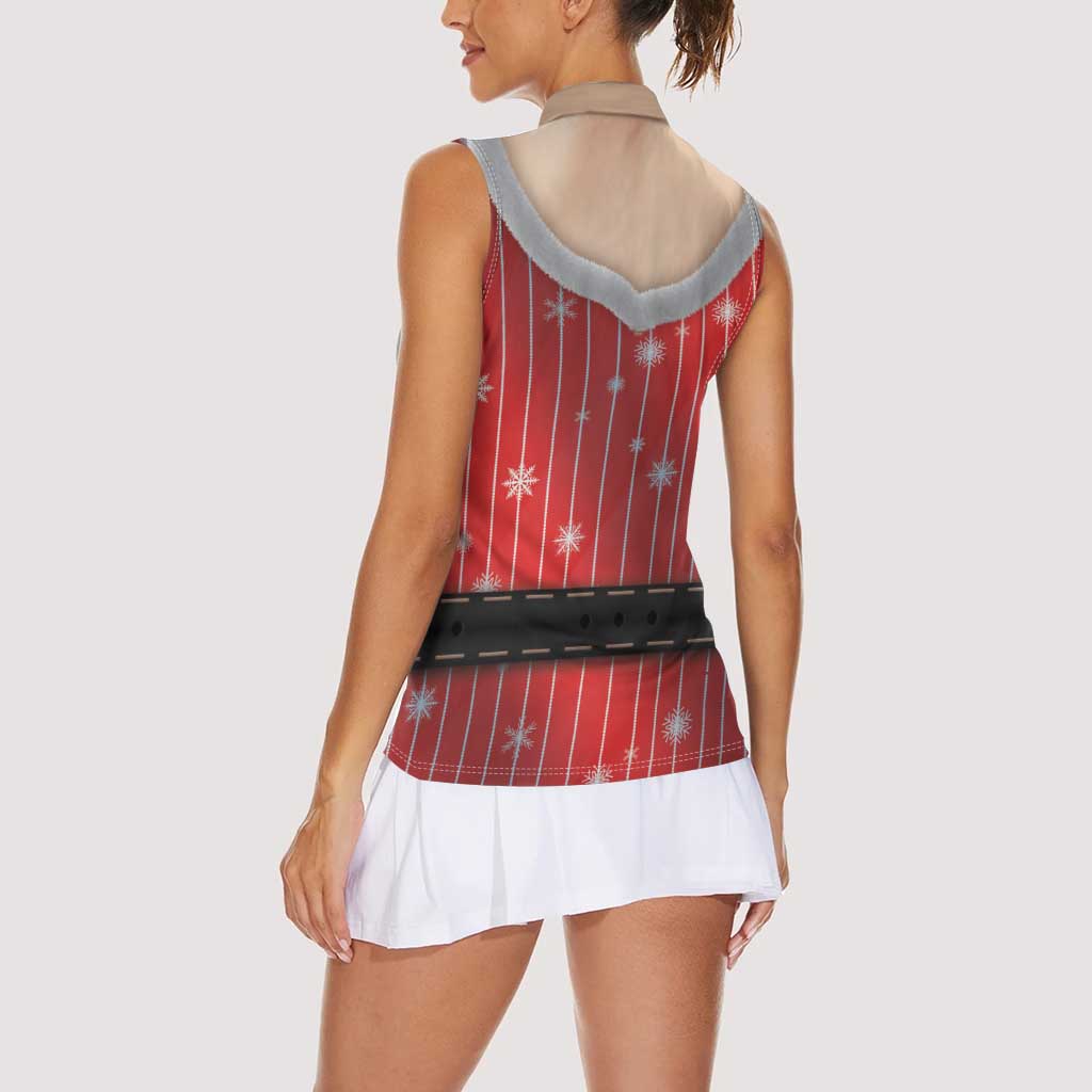 Christmas Costume Women Sleeveless Polo Shirt Sexy Mrs Claus - Wonder Print Shop