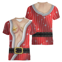 Christmas Costume Women V-Neck T-Shirt Sexy Mrs Claus - Wonder Print Shop