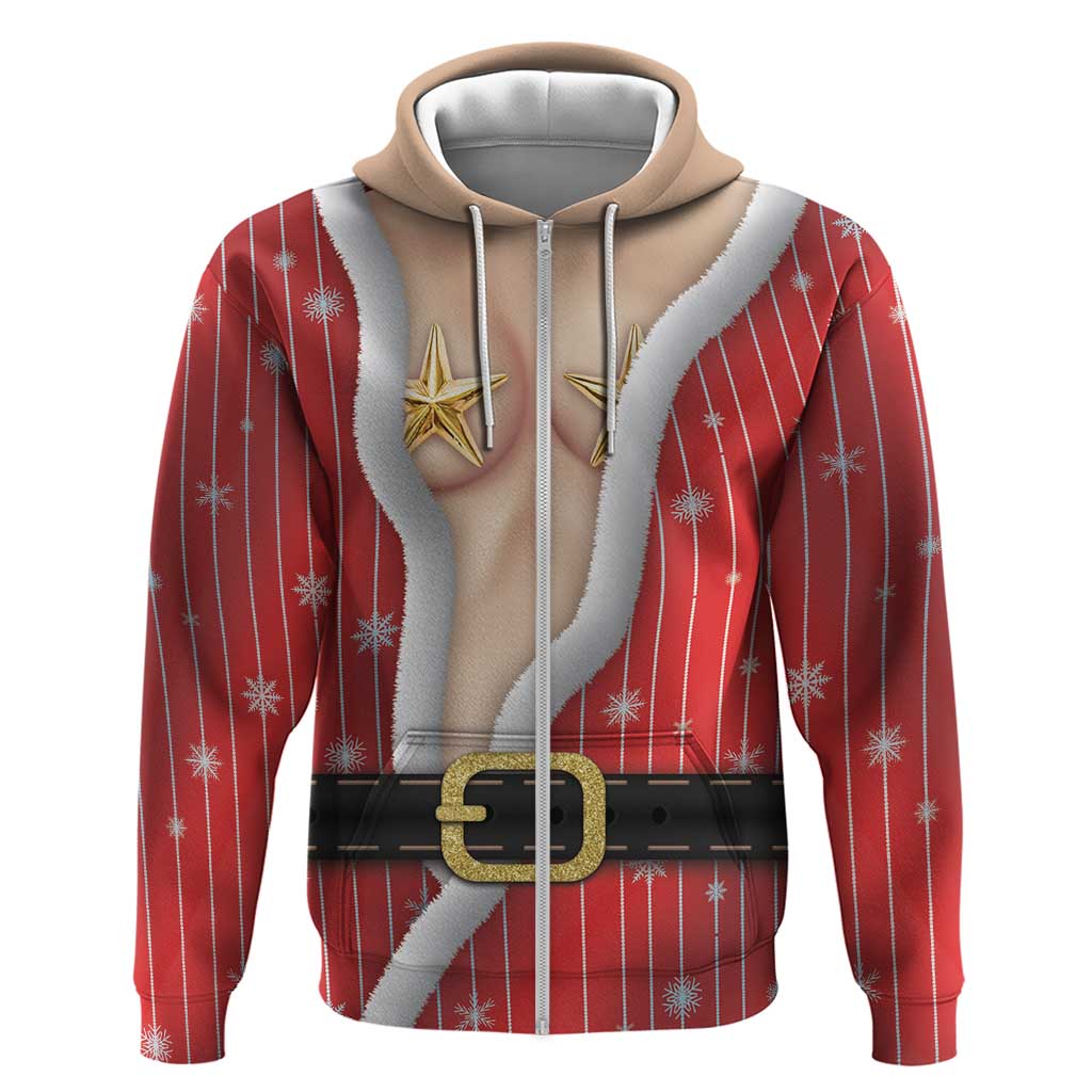 Christmas Costume Zip Hoodie Sexy Mrs Claus - Wonder Print Shop