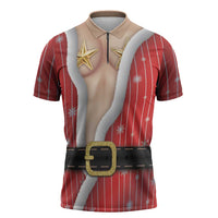 Christmas Costume Zipper Polo Shirt Sexy Mrs Claus - Wonder Print Shop