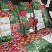 Canada Christmas Back Car Seat Cover Maple Leaves Patchwork Style - Wonder Print Shop