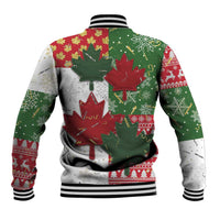 Canada Christmas Baseball Jacket Maple Leaves Patchwork Style - Wonder Print Shop