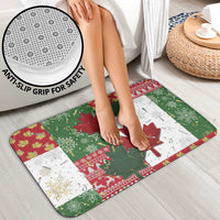 Canada Christmas Bathroom Set Maple Leaves Patchwork Style - Wonder Print Shop