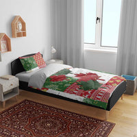 Canada Christmas Bedding Set Maple Leaves Patchwork Style - Wonder Print Shop