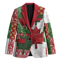 Canada Christmas Blazer Maple Leaves Patchwork Style - Wonder Print Shop
