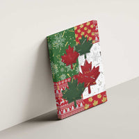 Canada Christmas Canvas Wall Art Maple Leaves Patchwork Style - Wonder Print Shop
