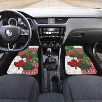 Canada Christmas Car Mats Maple Leaves Patchwork Style - Wonder Print Shop