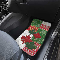Canada Christmas Car Mats Maple Leaves Patchwork Style - Wonder Print Shop